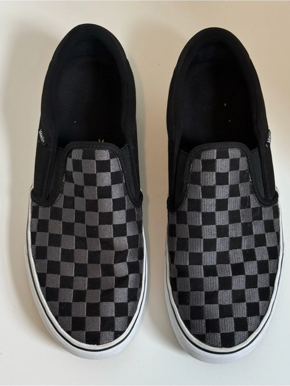 Vans Asher Classic Slip-On Checkerboard Skate Shoes Mens Size 9.5 - Picture 2 of 9